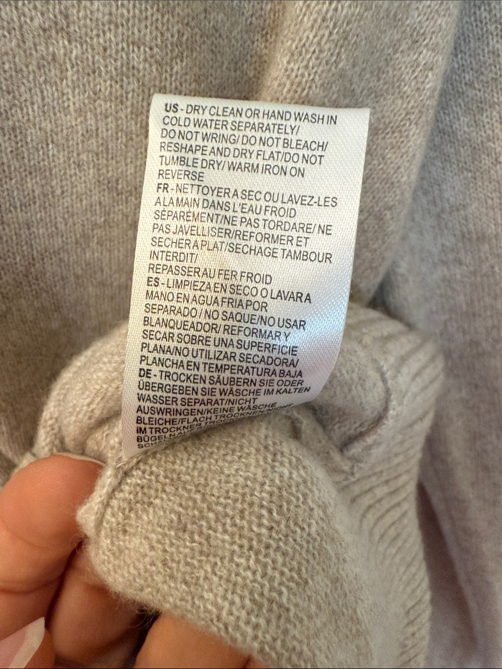 Minnie Rose V-Neck Sweater in Light Taupe - Picture 5 of 8